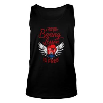 Touch Me & You First Boxing Lessons Is Free Boxer Unisex Tank Top | Mazezy