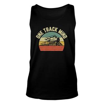 Train Funny One Track Mind Conductor Retro Train Lover Unisex Tank Top | Mazezy