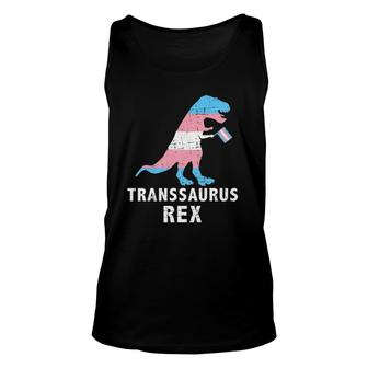 Transsaurus Rex Dinosaur In Transgender Flag For Trans Pride Tank Top | Mazezy