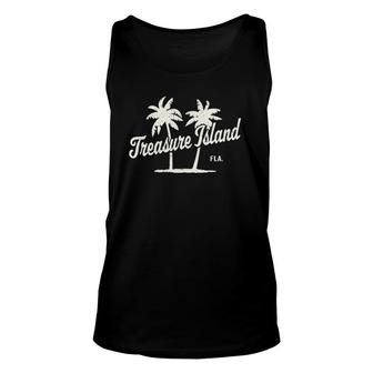 Treasure Island Florida Vintage 70S Palm Trees Graphic Unisex Tank Top | Mazezy