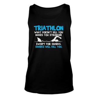 Triathlon - Funny Swimming Sports Triathlete Gift Unisex Tank Top | Mazezy