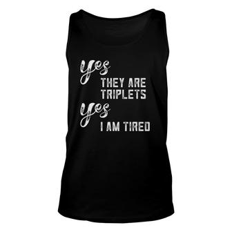 Triplet Dad Triplet Mom For Tired Parents Of 3 Ver2 Tank Top | Mazezy