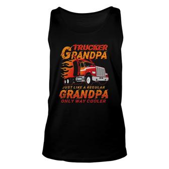 Trucker Grandpa Way Cooler Granddad Grandfather Truck Driver Tank Top | Mazezy