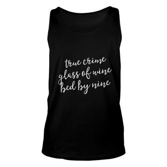 True Crime Glass Of Wine Bed By Nine Unisex Tank Top | Mazezy