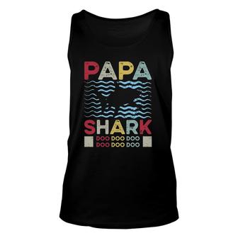 Ts Funny Graphic Papa Shark For Cool Dads Unisex Tank Top | Mazezy
