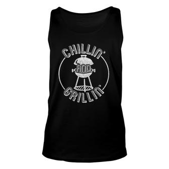 Tu Chillin And Grillin Costume Funny Bbq Grilling Dad Unisex Tank Top | Mazezy