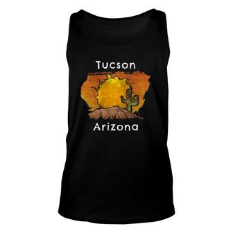 Tucson Arizona With Desert Theme Unisex Tank Top | Mazezy