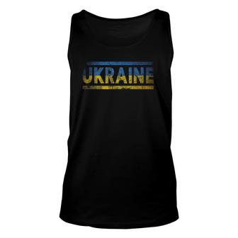 Ukraine Retro Flag Ukrainian Distressed Graphic Unisex Tank Top | Mazezy