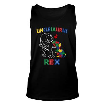 Unclesaurus Autism Awareness Uncle Dinosaur Dino Tito Unisex Tank Top | Mazezy