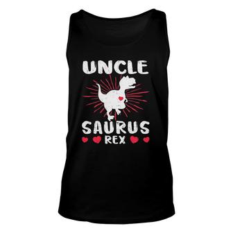 Unclesaurus Uncle Saurus Rex Dinosaur Heart Love Unisex Tank Top | Mazezy