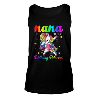 Unicorn Dabbing Nana Of The Birthday Princess Unisex Tank Top | Mazezy
