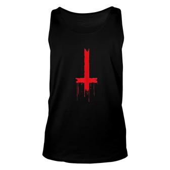 Upside Down Inverted Cross Unisex Tank Top | Mazezy