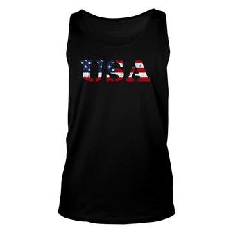 Usa Distressed Us Flag Patriotic Fourth Of July America Unisex Tank Top | Mazezy