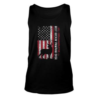 Usa Flag Best Buckin' Pawpaw Ever Deer Hunting Father's Day Unisex Tank Top | Mazezy