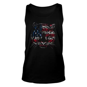 Usa Flag Tiger Patriotic Independence Day 4Th Of July Unisex Tank Top | Mazezy