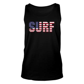 Usa Surf American Flag Surfing Unisex Tank Top | Mazezy