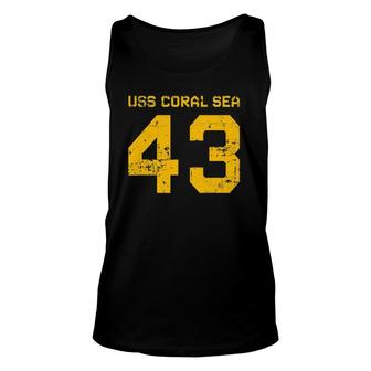 Uss Coral Sea Cv 43 Cva 43 Aircraft Carrier Distressed Style Tank Top | Mazezy