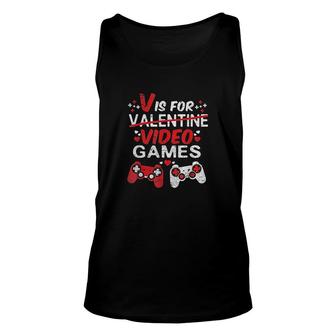 V Is For Video Games Unisex Tank Top | Mazezy