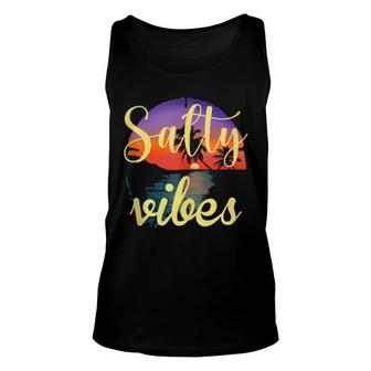 Vacation Salty Vibes Relaxing Beach Sunset For Summers Unisex Tank Top | Mazezy