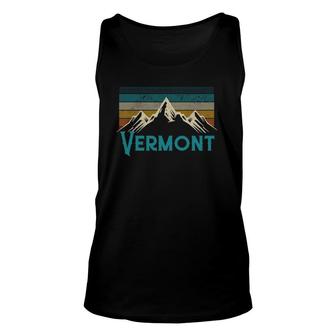 Vermont Vintage Mountains Retro Hiking Souvenir Gift Unisex Tank Top | Mazezy