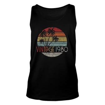 Vintage 1980 Birthday Vintage Retro Unisex Tank Top | Mazezy