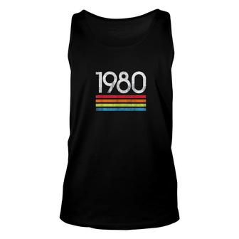 Vintage 1980 Chest Stripe 41st Birthday Unisex Tank Top - Thegiftio