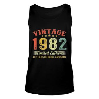 Vintage 1982 Made In 1982 40 Year Old Birthday 40Th Birthday Tee Tank Top | Mazezy