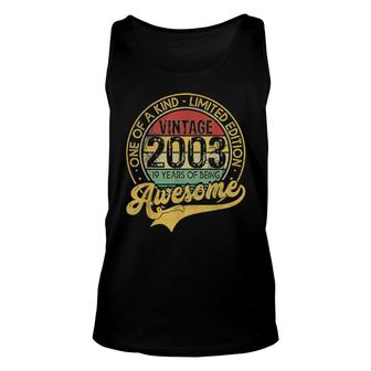 Vintage 2003 19 Years Born In 2003 19Th Birthday Decorations Tank Top | Mazezy