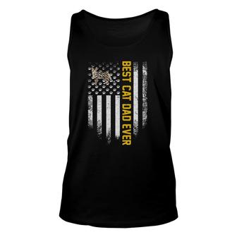 Vintage American Flag Best Bengal Cat Dad Ever Funny Unisex Tank Top | Mazezy