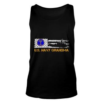 Vintage American Flag Us Navy Proud Grandma Veteran Military Unisex Tank Top - Thegiftio UK