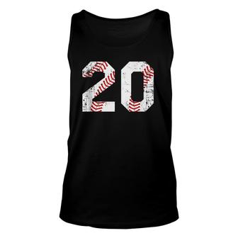 Vintage Baseball 20 Jersey Number Unisex Tank Top | Mazezy