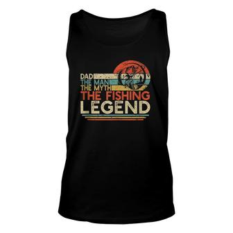 Mens Vintage Bass Fishing Dad Man The Myth The Legend Fisherman Tank Top | Mazezy