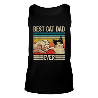 Vintage Best Cat Dad Ever Bump Fit Fathers Day Gifts Unisex Tank Top - Thegiftio UK