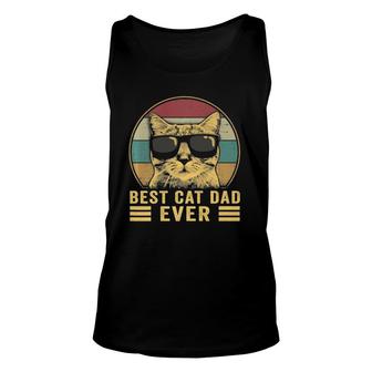 Vintage Best Cat Dad Ever Bump Fit Unisex Tank Top | Mazezy