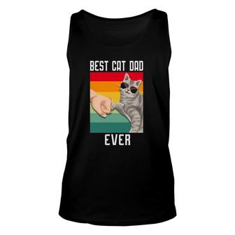 Vintage Best Cat Dad Ever Father's Day Unisex Tank Top | Mazezy