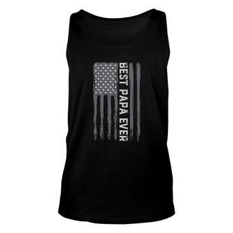 Vintage Best Papa Ever American Flag Fathers Day Dad Unisex Tank Top - Thegiftio UK