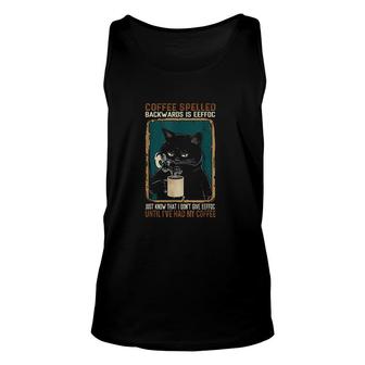 Vintage Black Cat Coffee Spelled Backwards Is Eeffoc Unisex Tank Top - Thegiftio