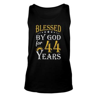 Vintage Blessed By God For 44 Years Happy 44Th Birthday Unisex Tank Top | Mazezy