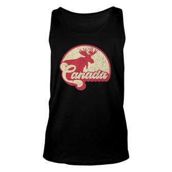 Vintage Canadian Moose Canada Day Unisex Tank Top | Mazezy