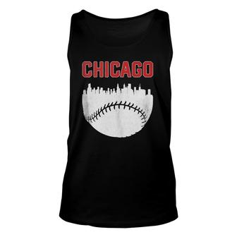 Vintage Chicago Skyline Retro Baseball City Tank Top Unisex Tank Top | Mazezy