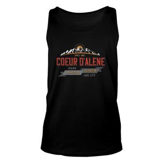 Vintage Coeur D'alene Idaho Retro Lake City Souvenir Novelty Tank Top | Mazezy