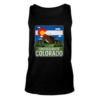 Vintage Crested Butte Colorado Rocky Mountains Unisex Tank Top | Mazezy