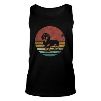 Vintage Dachshund Dog For Dog Lover Mom And Dad Unisex Tank Top | Mazezy