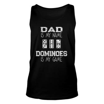 Vintage Double Six Dominoes Game Themed Domino Player Dad Unisex Tank Top | Mazezy