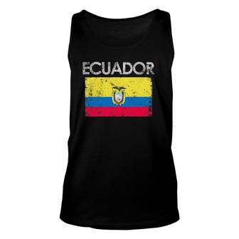 Vintage Ecuador Ecuadorian Flag Pride Gift Unisex Tank Top | Mazezy