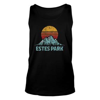 Vintage Estes Park, Co Retro Distressed Mountains Unisex Tank Top | Mazezy UK