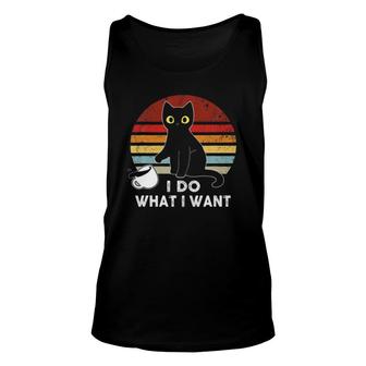 Vintage I Do What I Want Cat Love Dad Mom Boy Girl Funny Unisex Tank Top | Mazezy