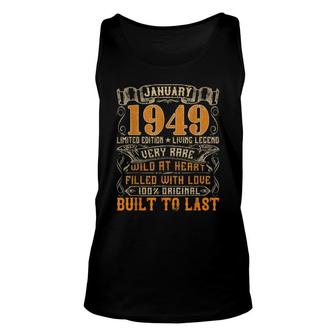 Vintage January 1949 Decorations 73 Years Old 73Rd Birthday Tank Top | Mazezy