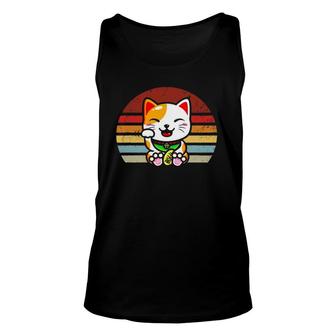 Vintage Japanese Lucky Cat Love-R Dad Mom Boy Girl Funny Unisex Tank Top | Mazezy