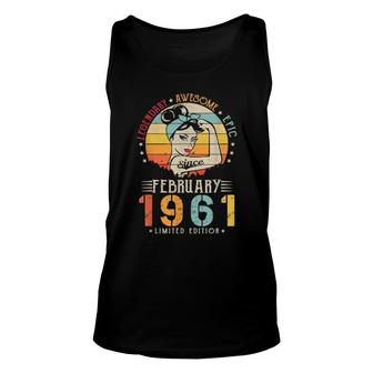 Vintage Legendary Awesome Epic Since February 1961 Birthday Tank Top | Mazezy